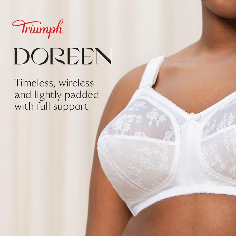 Triumph Doreen Wireless Bra for Women - Classic Full-Cup Support for Everyday Wear - White, 48DD - Image 3